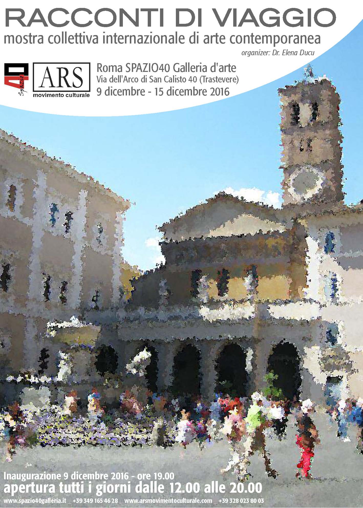 “Diari di viaggio” Collettiva d’Arte dal 9 al 15 dicembre 2016 Galleria Spazio40-Roma