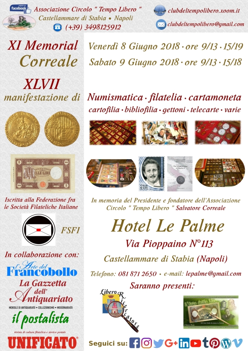 XI Memorial Correale – 8/9 Giugno 2018 – Castellammare di Stabia (Napoli)